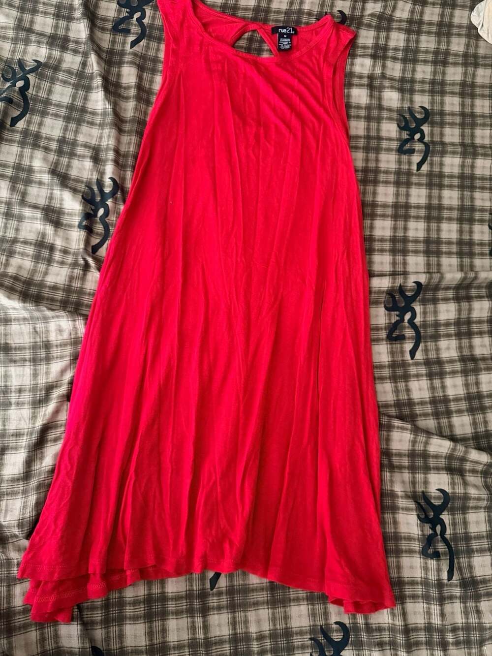 rue21 Red Sleeveless Dress Size M Keyhole Back